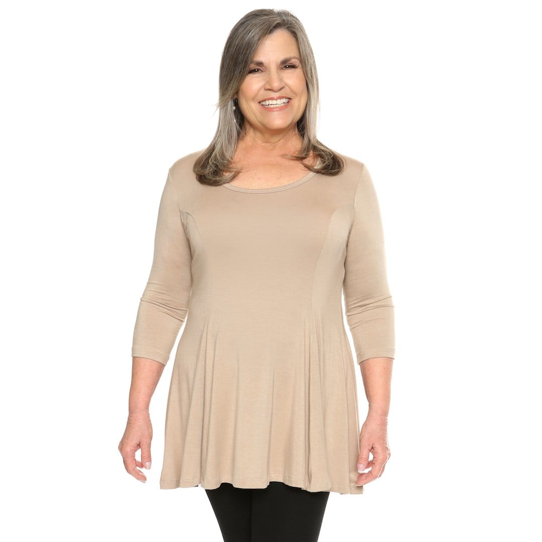 Fit and flare women's top in malt on sale