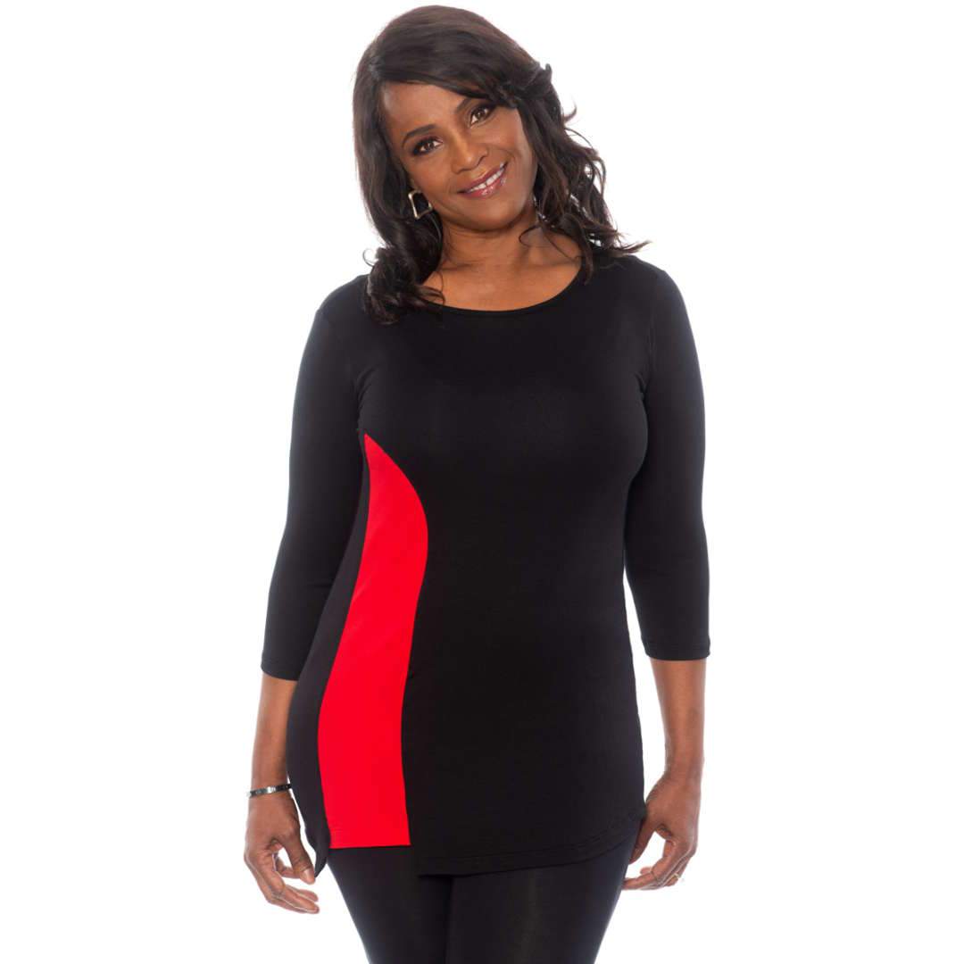 Slimming insert in this womens top